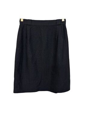 Lanvin Paris Black Wool Blend Skirt Size 38 Classic Knee Length‎ US Small